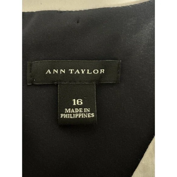 Ann Taylor Dress 16 Floral Cotton Poplin Lined Cottage Wedding Shower Modest Tea - Picture 8 of 14